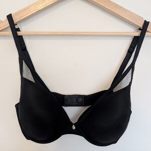 Third Love 24/7 Contour Plunge Bra Size 34E Underwire Black Mesh Classic